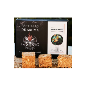 Bois naturel de fumage arôme CHÊNE ET WHISKY (cubes compressés) - Boîte de 200 Grs