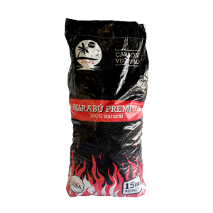 Charbon de bois Marabu, gros morceaux, forte densité, pour une durée de braise ultra longue - 15 Kgs